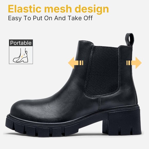 Fashionable Women's 936 Chelsea Booties - Rubber Sole & Anti-Skid Comfort - Picture 8 of 9